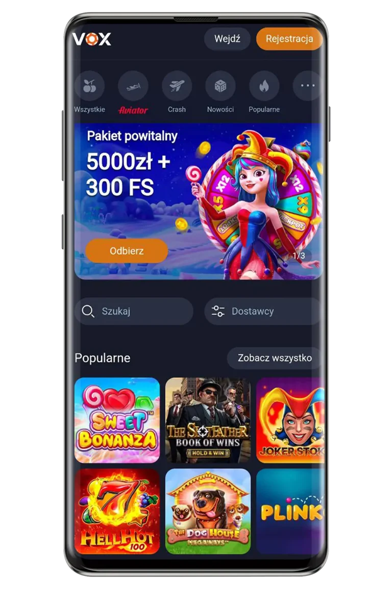 VOX Casino Mobile - Strona główna