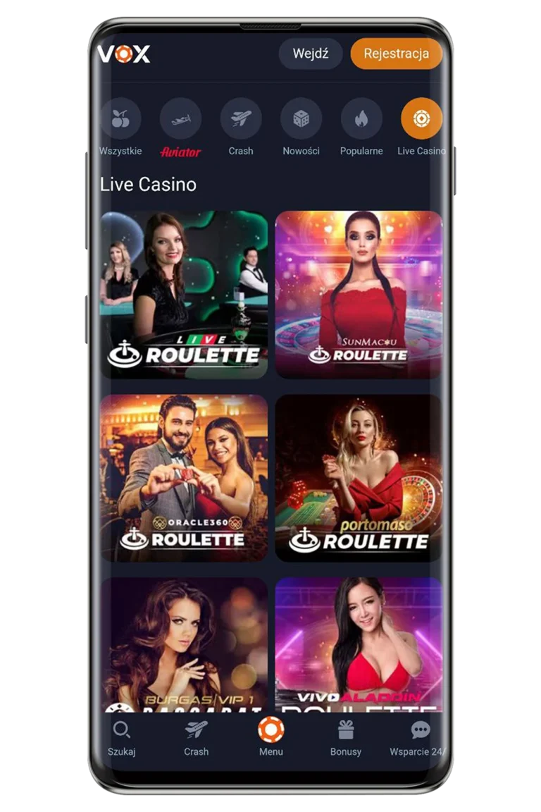 VOX Casino Mobile - Gry